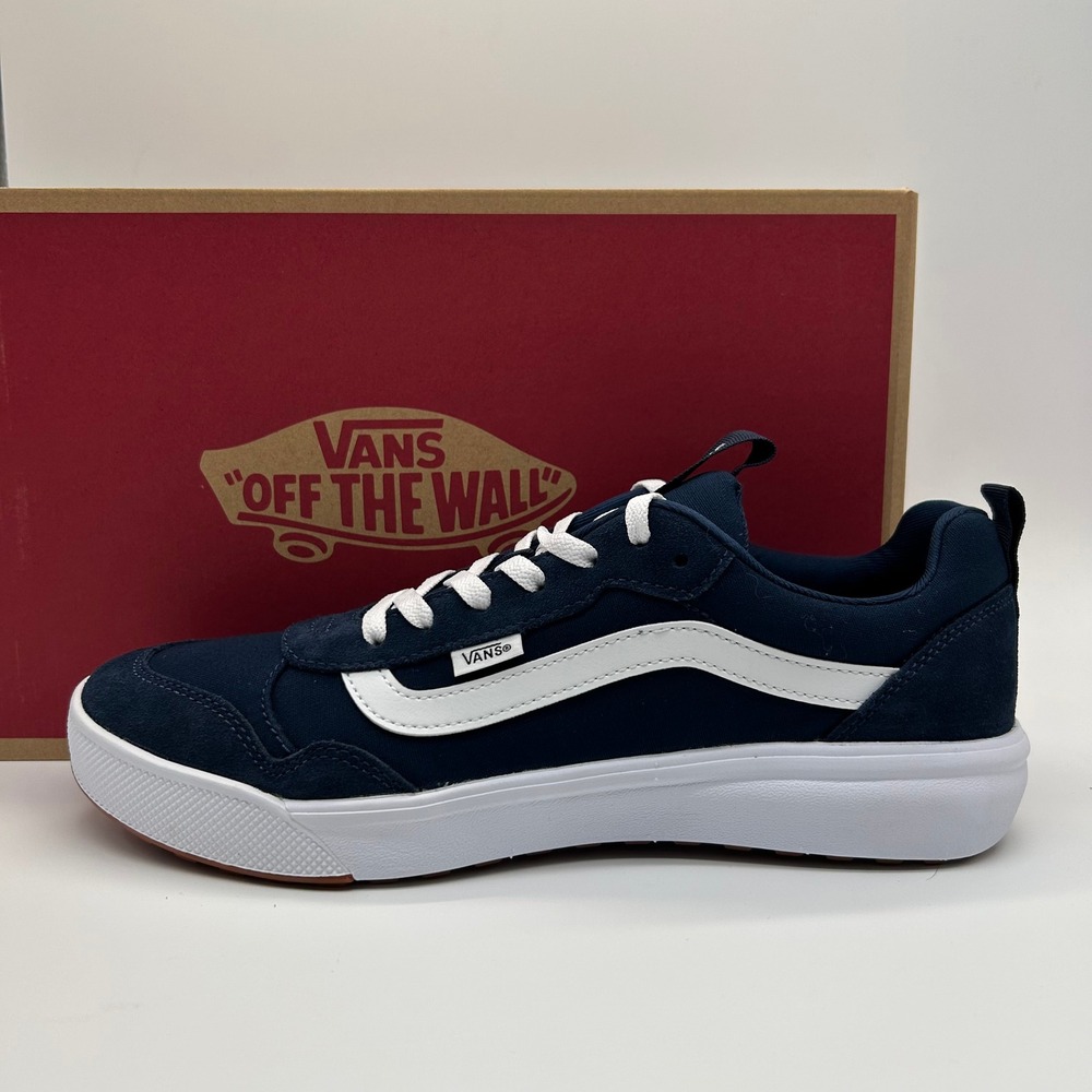 Vans Range Exp Shoes Mens 11.5 Navy White Suede Canvas Sneakers Low VN000CY1NAV